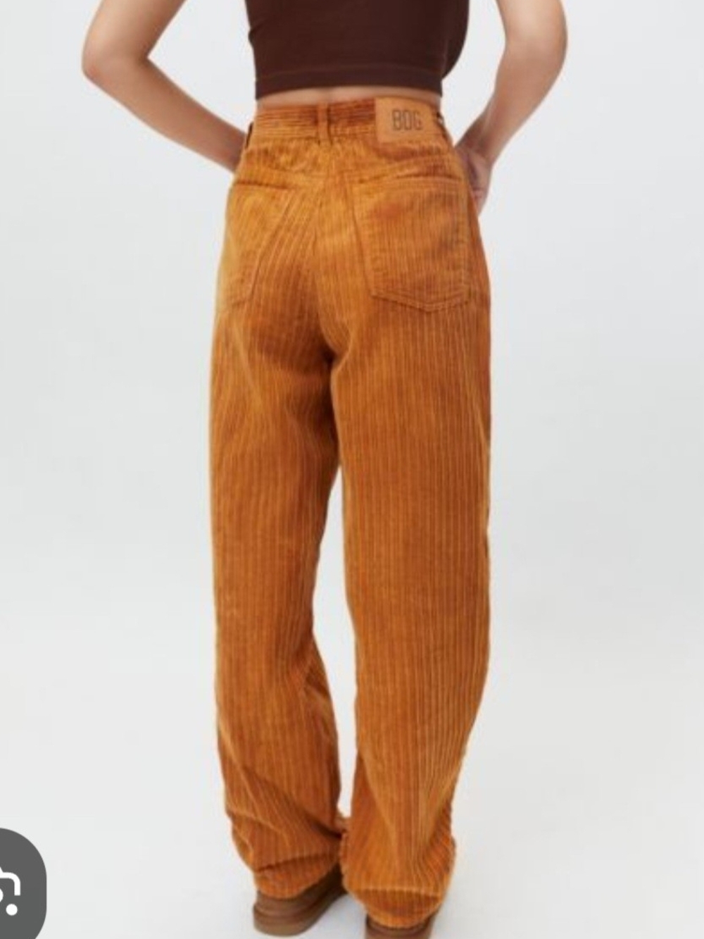 BDG Corduroy High Waisted Wide-Leg Trousers in Burnt Orange Sz 26